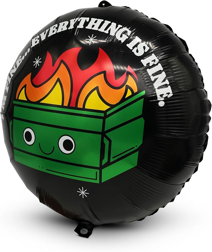 XL Funny Foil Balloons (2 Pack) – Dumpster Fire, Joke Party