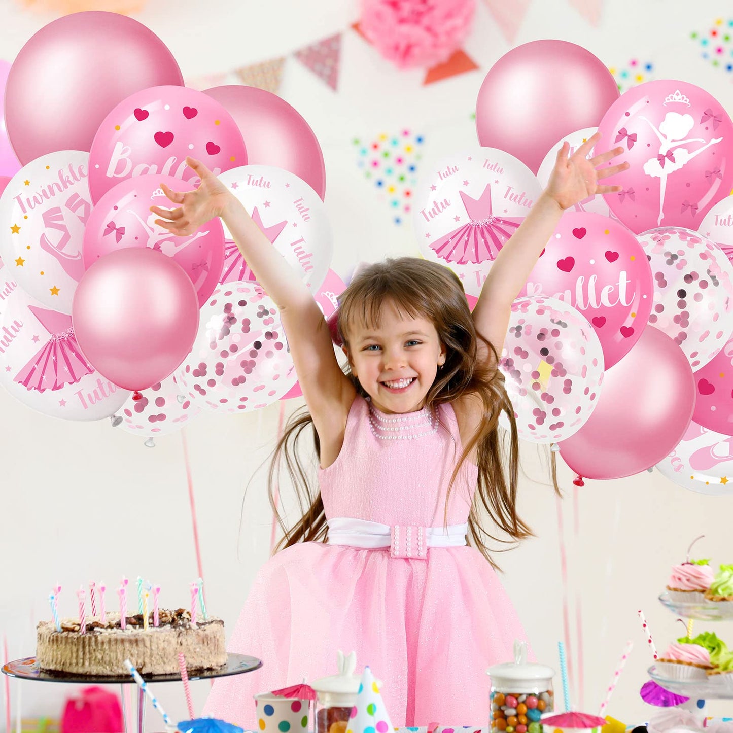 50 Pcs Ballerina Birthday Party Supplies Ballerina Tablecloths Ballet