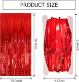 10 Pack Red Streamers Party Backdrop Christmas Decorations Foil