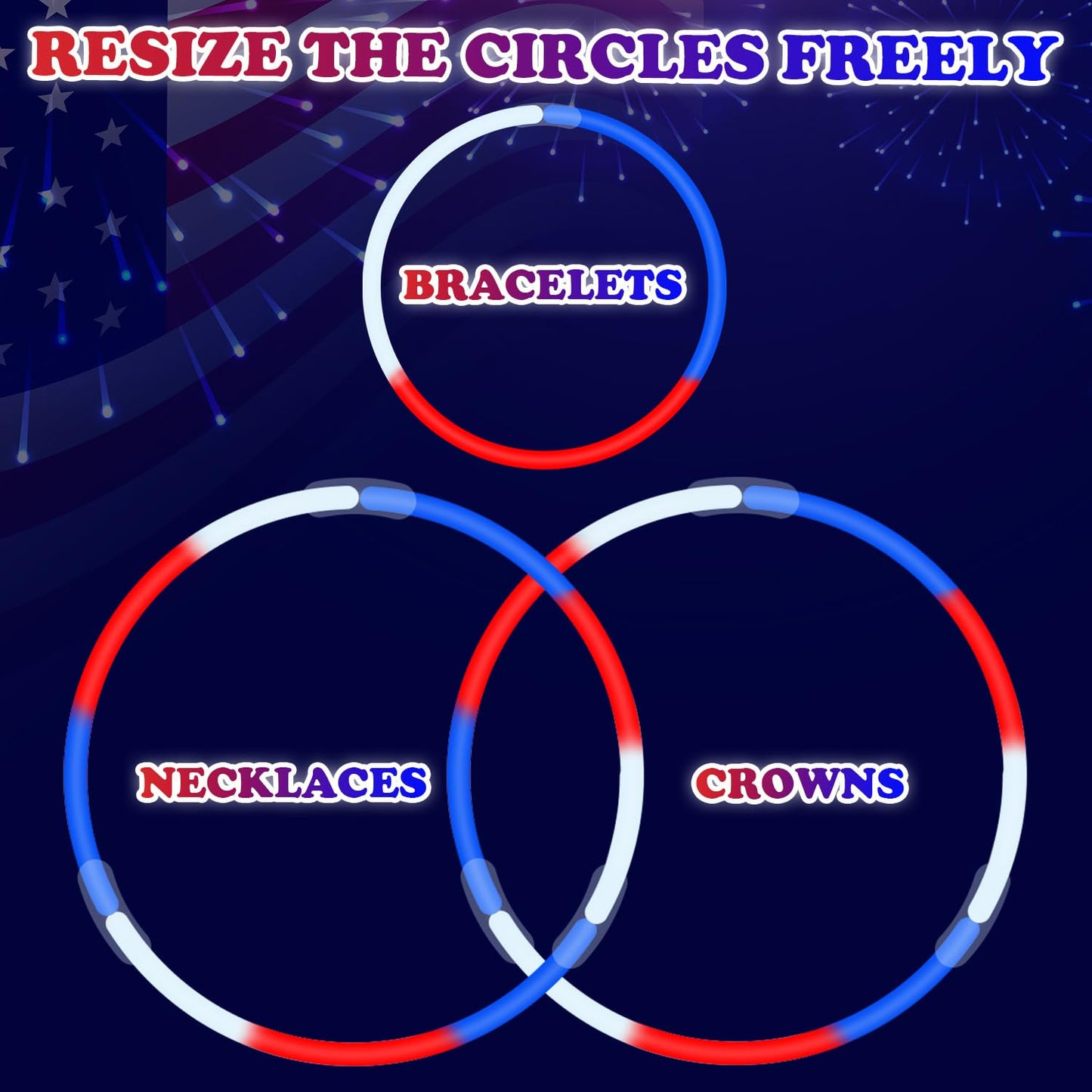 Fourth of July Party Favors Supplies Bulk 100 PCS, 4th of July Red