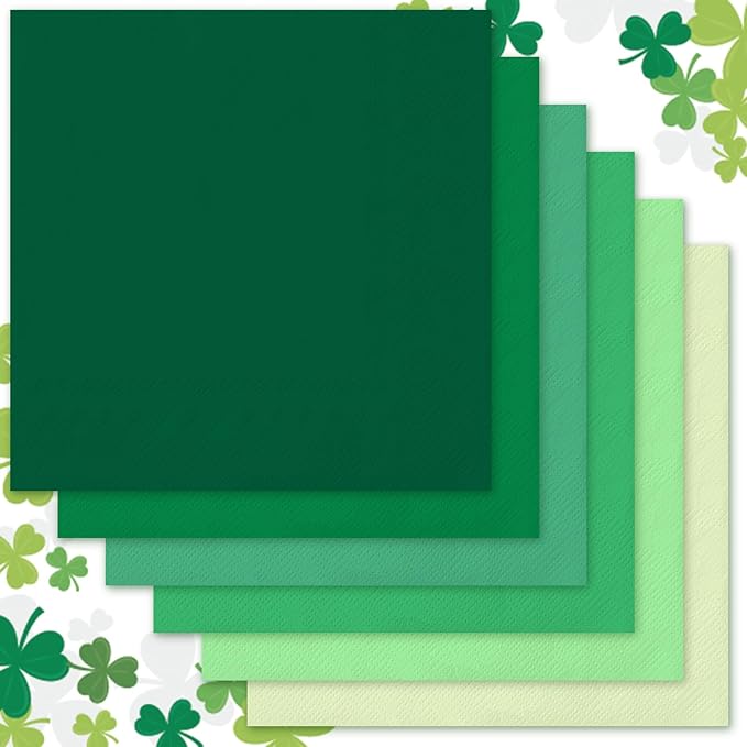 Whaline 120 Sheet St. Patrick's Day Cocktail Napkin 2 Ply Gradient