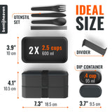 Bentoheaven Premium Bento Box Adult Lunch Box with Compartments for