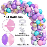 144Pcs Purple Unicorn Party Decorations Birthday Supplies for Girls