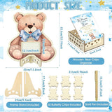 63 Pcs Bear Baby Shower Guest Book Alternatives Set Baby Shower