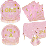 Miss Onederful Birthday Decorations Pink Gold Party Plates Napkins