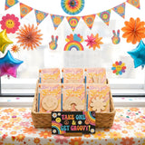 BOIKOKY 12 Pack Pre-Packaged Groovy Party Favors, Wooden Retro Cutouts