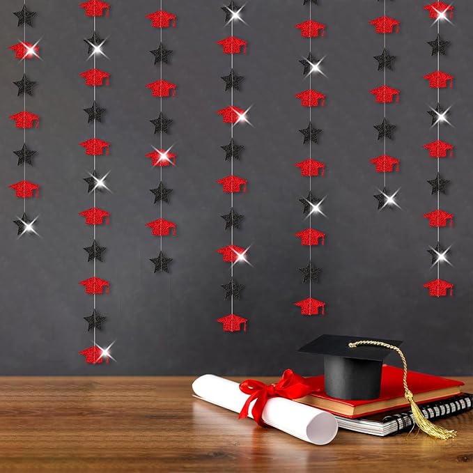Red-Black Graduation-2026 Class Party-Decorations Garland - Congrats