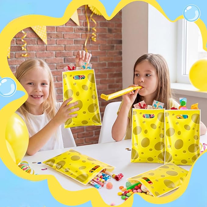 Eccliy 30 Pcs Yellow Sponge Party Favor Bag Animation Cartoon Party