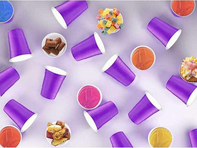 120 pcs 12 oz purple plastic cups Halloween Plastic cups purple Party