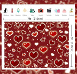 Red Heart Party Backdrop 8x6FT Valentine's Day Photography