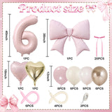 40 Inch Number 6 Balloon Pink, Dusty Blush Pink Gold White Sand