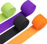 Halloween Streamers 8 Rolls Black & Orange Crepe Paper Streamers for