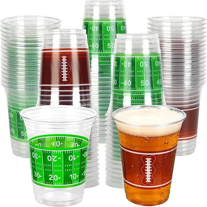 Football Cups Football Party Decorations 50Pcs 16oz Disposable Game