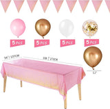 142 Piece Pink and Gold Party Supply Set, Polka Dot Tableware With