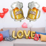Beer Cup Balloons Set of 2, Beer Mug Cheers Foil Balloons Fit for
