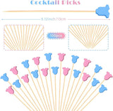 100Pcs Baby Gender Reveal Cocktail Picks Boy or Girl Theme Decor