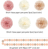 Pink Champagne Peach Rose Gold Boho Party Decorations 23pcs Women