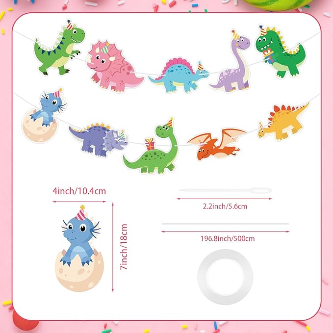 Hooqict Dinosaur Birthday Party Banner Dinosaur Birthday Party