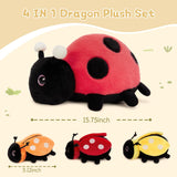 MaoGoLan 4Pcs Ladybug Stuffed Animal,Kawai Mother Ladybird Plush Toys