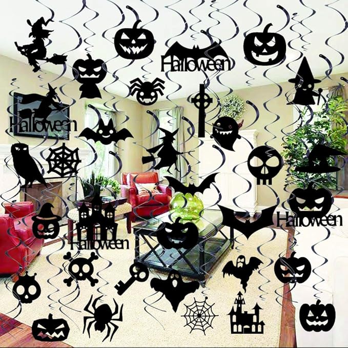 39 Pcs Halloween Hanging Swirls for Halloween Party Supplies