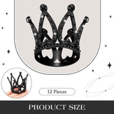 12 Pcs Crown Cake Topper Mini Baby Crown Tiny Queen Small Alloy Black