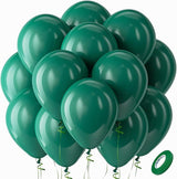Bezente Dark Green Balloons Latex Party Balloons - 100 Pack 12 inch