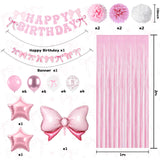 Pink Bow Birthday Party Supplies,Coquette Birthday Decorations