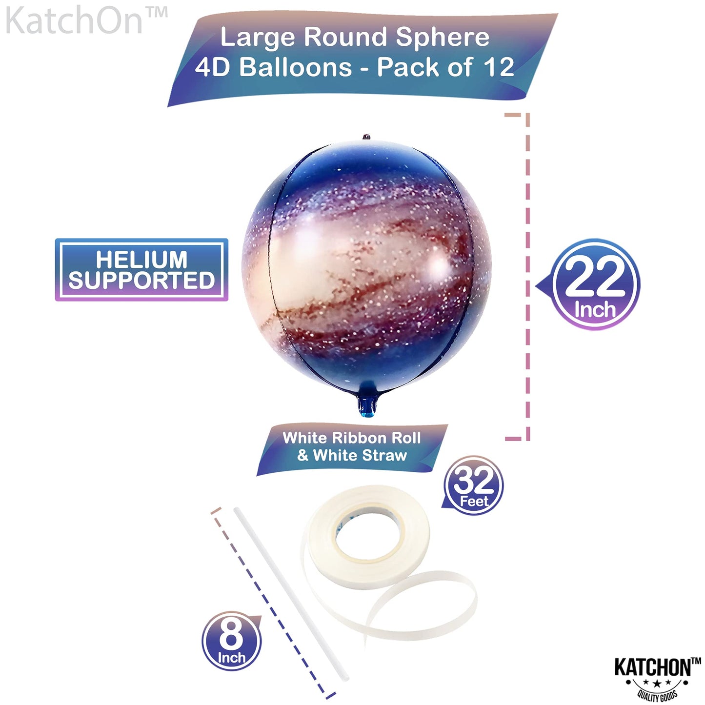 KatchOn, Galaxy Balloons for Galaxy Decorations - 22 Inch, Pack of 12