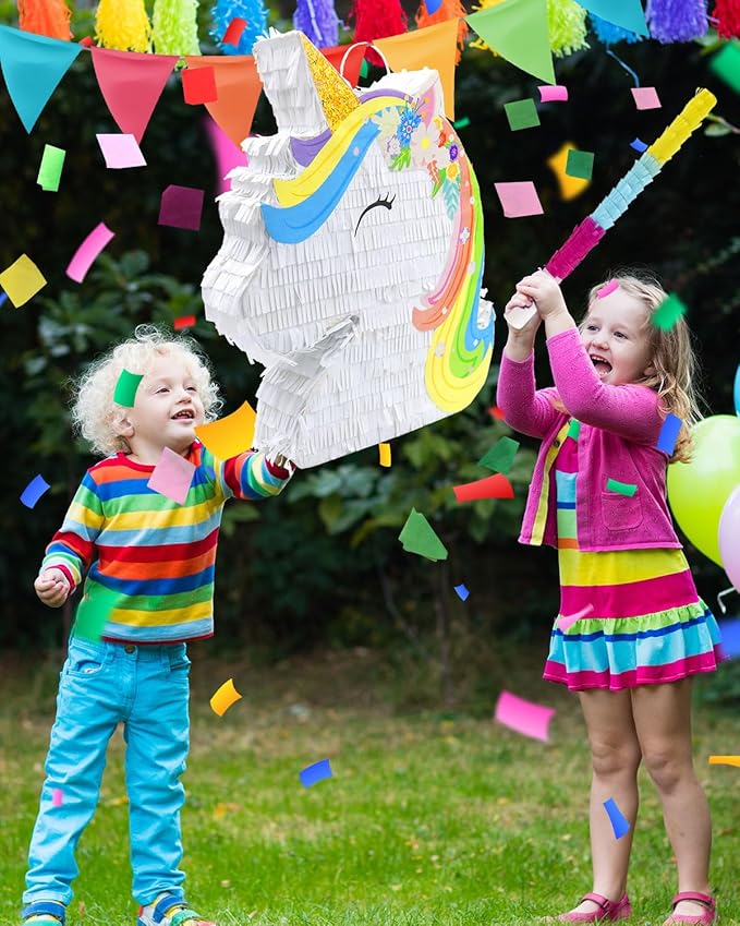 Unicorn Piñata Party Supplies Piñata Bundle with Blindfold and Bat