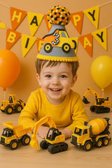 345 Pcs Construction 3rd Birthday Party Supplies Dump Truck Three