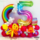 KatchOn, Giant Rainbow 5 Balloon Number - 40 Inch | Number 5 Balloons