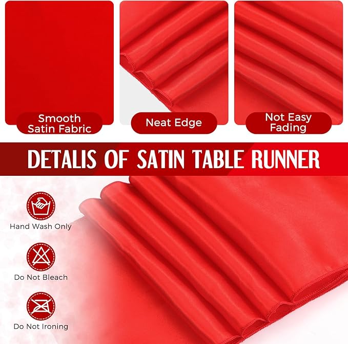 Breling 24 Pack White and Red Disposable Plastic Tablecloths and