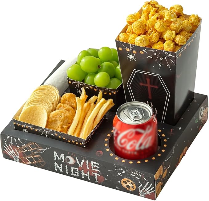 Baffect Movie Night Snack Trays 100pcs Include 20 Movie Night Trays,