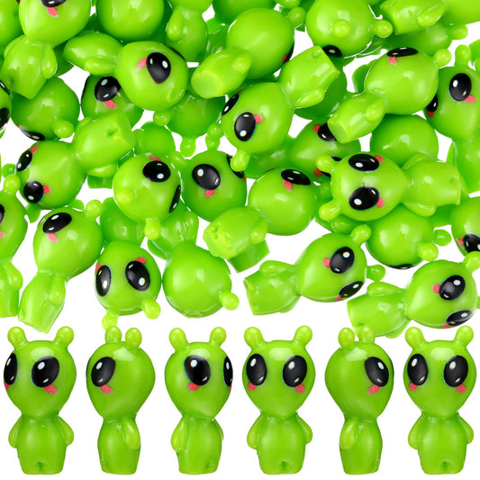 VioraWhite 100 Pcs Resin Mini Alien Figures Bulk Tiny Alien Figurine