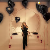 Black Heart Balloons, 19PCS Black Heart Shape Balloons, 18Inch with