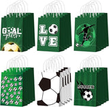 24 Pcs Soccer Party Favor Bags Soccer Goodie Gift Paper Bags with