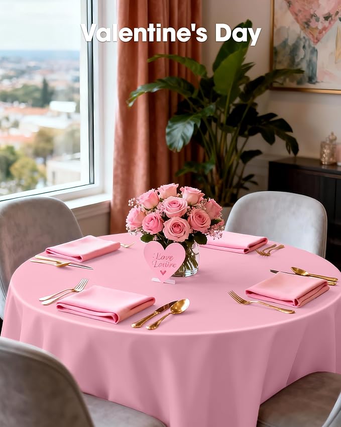 Pureegg Plastic Table Cloth Disposable 10 Pack, 84'' Round Table #3