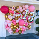 Hot Pink Cheetah Print Balloon Arch Kit, Pink Gold Balloons Garland