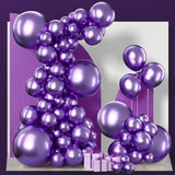 PartyWoo Metallic Purple Balloons 140pcs Different Sizes of 18 12 10