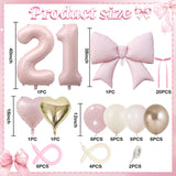 Light Pink 21 Number Balloon, 21st Birthday Decorations for Her, Dusty