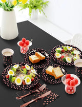 Nkaiso 141 Pieces Black and Rose Gold Party Supplies, Disposable Party