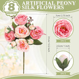 8 Bundles Artificial Peonies Flowers Boho Faux Flowers Arrangements #1