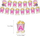 43Pcs Pink Movie Night Party Decoration Including Cupcake Toppers