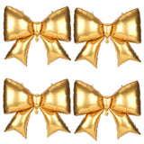 4Pcs Giant Bow Balloons, 97.5cm/38in Big Elegant Coquette Theme Gold