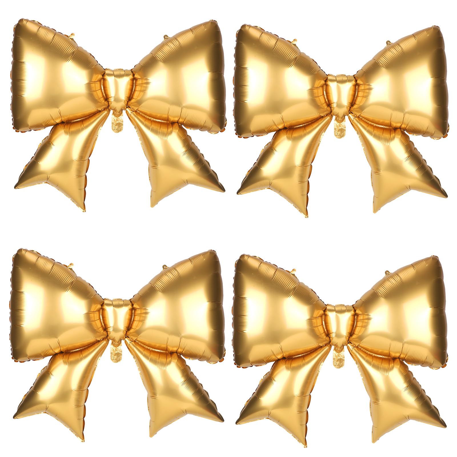 4Pcs Giant Bow Balloons, 97.5cm/38in Big Elegant Coquette Theme Gold