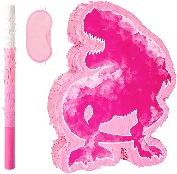 WERNNSAI Dinosaur Piñata - Watercolor Pink Dinosaur Piñata Birthday