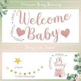 Amandir Girl Baby Shower Decorations Pink Sage Green Balloons Welcome
