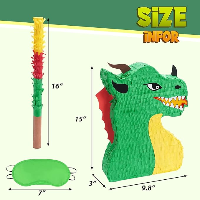 Dragon Piñata Dinosaur Party Supplies Dino Piñata Bundle with