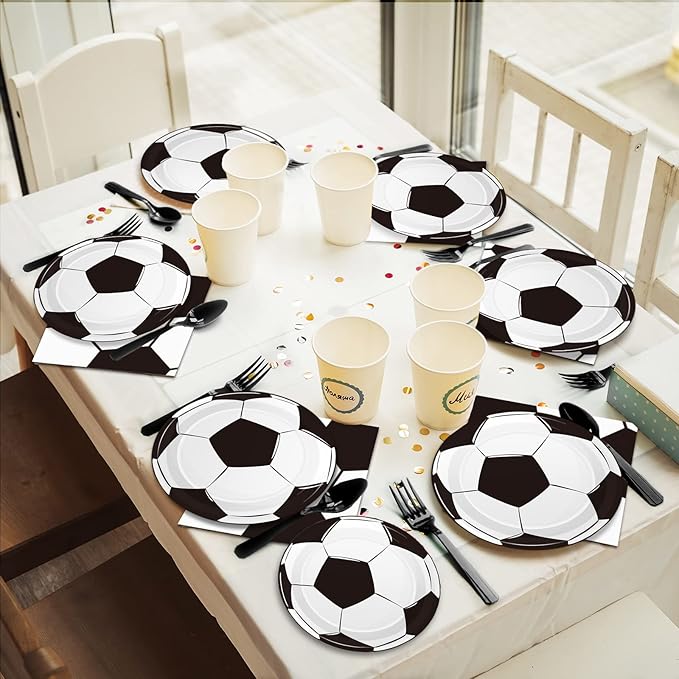 Serves 24 Soccer Birthday Party Plates Napkins Soccer Party Supplies