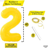 KatchOn, Giant Yellow 2 Balloon Number - 40 Inch | Two Birthday